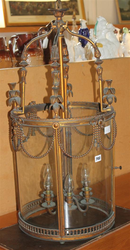 Large glass & ormolu lantern